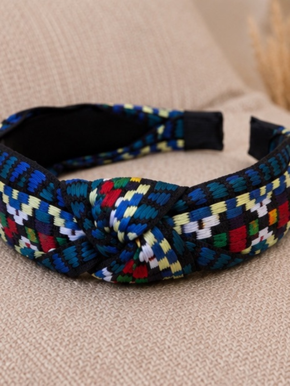 Multicolor Woven Knotted Headband